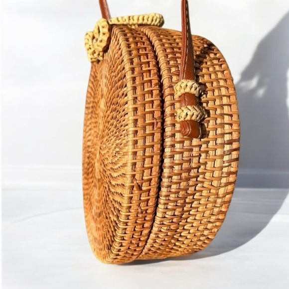 🌻Handmade Natural Woven Rattan Crossbody Bag - Picture 6 of 10